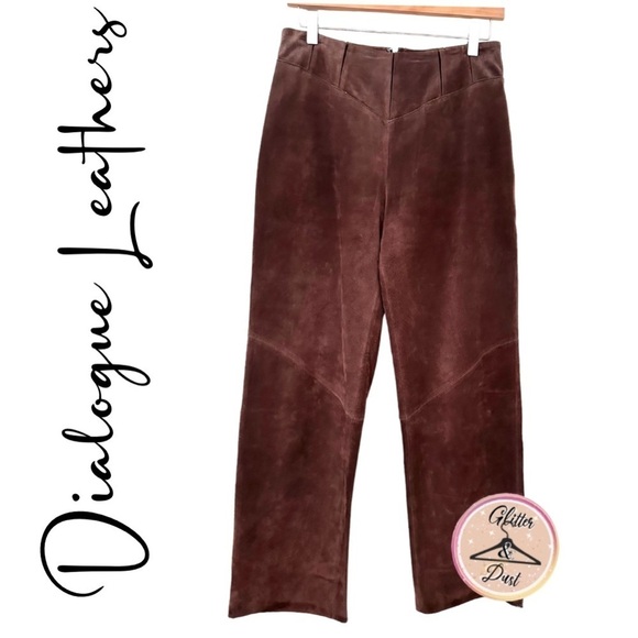 Dialogue Leathers Chocolate Brown Suede Pants